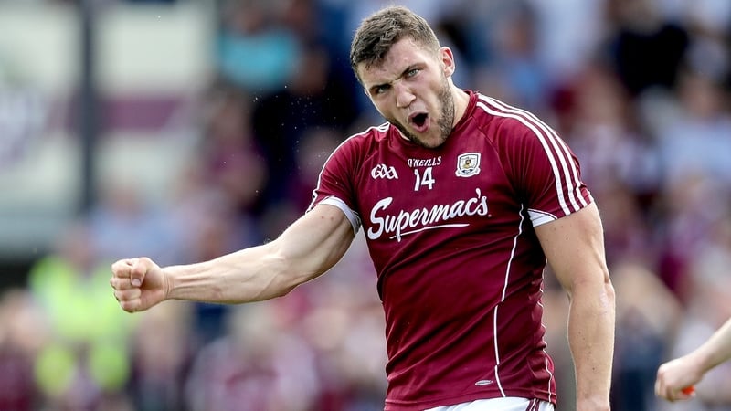 Damien Comer celebrates Galway's win
