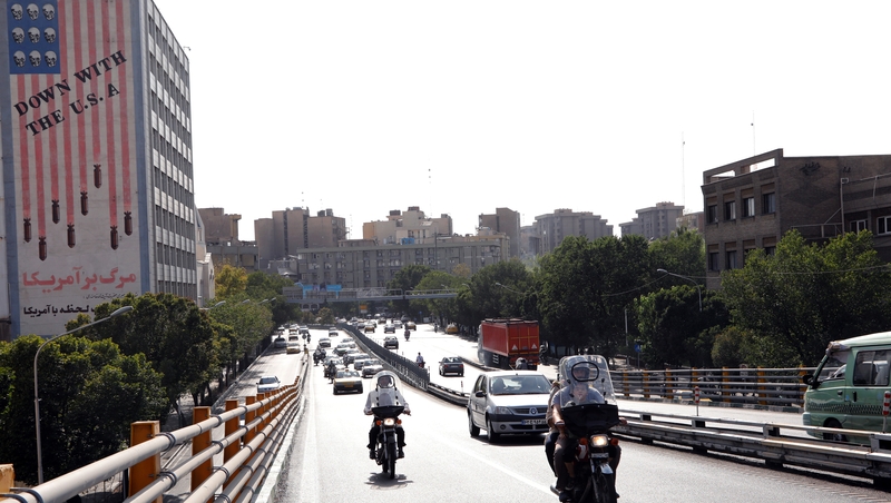An anti-US wall painting in a street in Tehran in July 2018. Photo: EPA