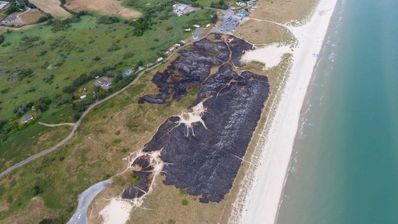 The beach was hosting the Leinster Open Sea race, which had to be abandoned due to the fire (Pic: The Surf Shack Curracloe)