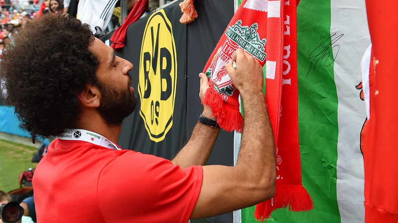 Mo Salah mingles with supporters in Charlotte, North Carolina