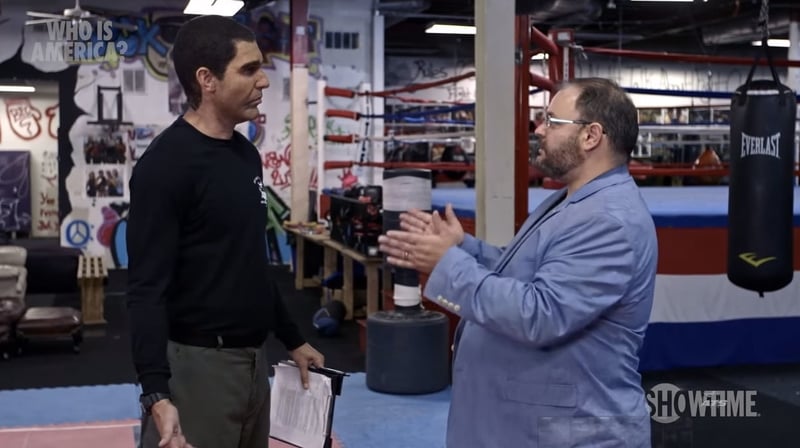 Sacha Baron Cohen and Jason Spencer in Who Is America?