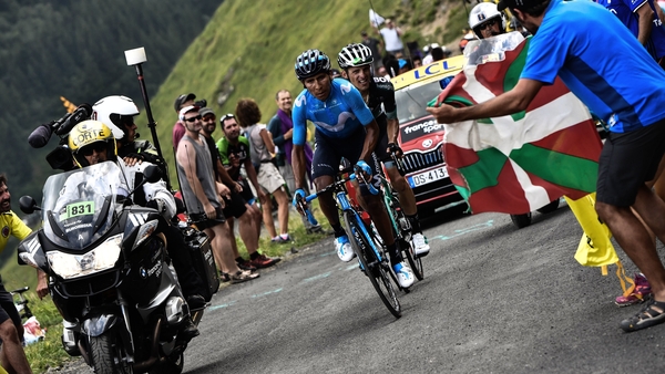 Quintana on the final climb of the day