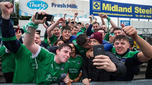 Limerick supporters celebrate their win against Kilkenny