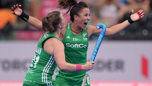 Anna O'Flanagan celebrates her goal