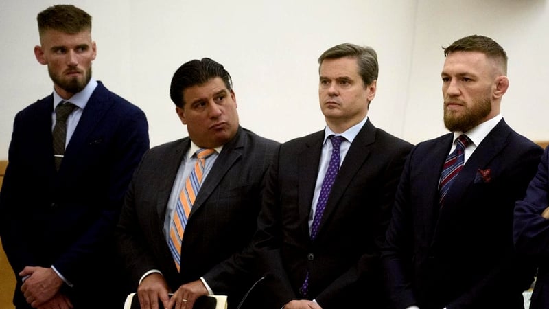 Conor McGregor inside court in Brooklyn this afternoon