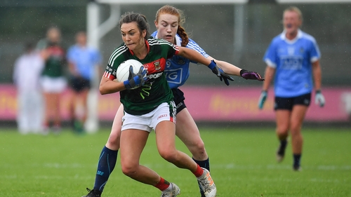 Niamh Kelly of Mayo in action against Lauren Magee of Dublin