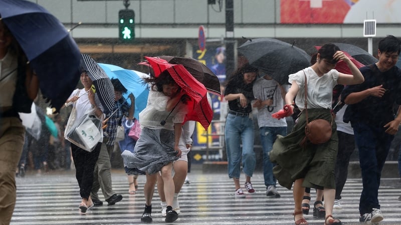 Typhoon Jongdari brought winds of up to 180kms per hour