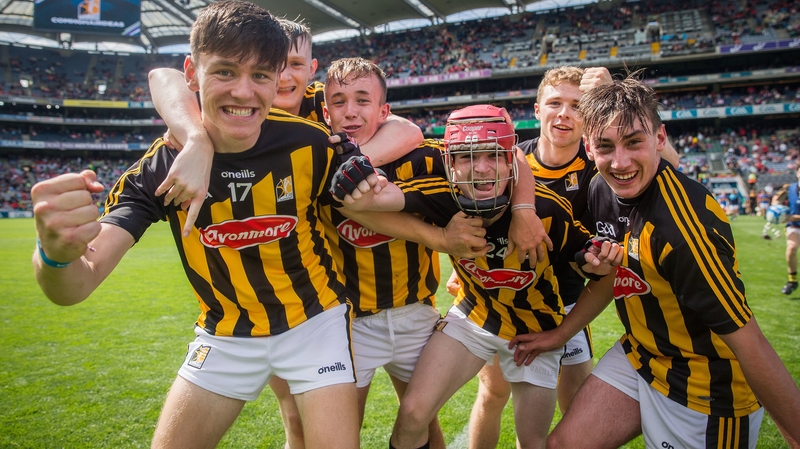 Harry Walsh, Eoin Guilfoyle and Cian Kelly celebrate after the game