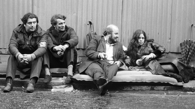 John Hume with Austin Currie, Paddy O'Hanlon and Bernadette Devlin during a two-day hunger strike outside Downing St in 1971
