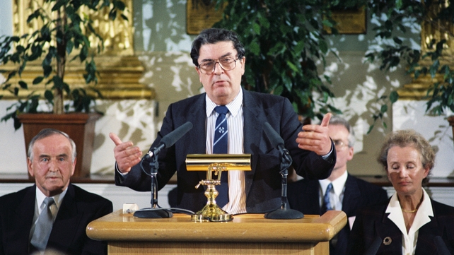 John Hume at the Forum for Peace and Reconciliation in 1994 (Pic: RTÉ Stills Library)