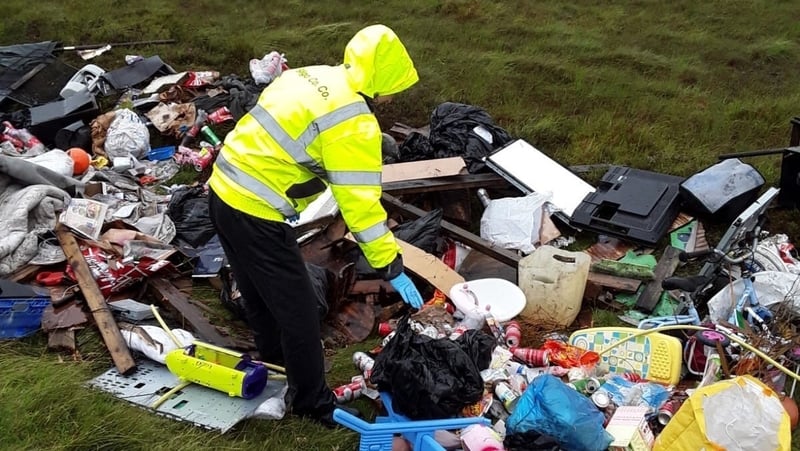 The illegal dump was discovered in the Lough Easkey area