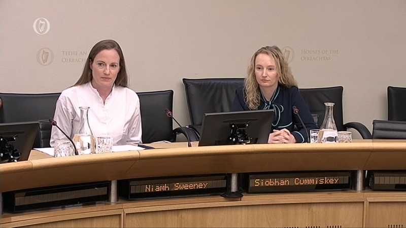 Niamh Sweeney and Siobhán Cummiskey of Facebook before the Oireachtas Communications Committee