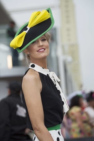 Fiona Morgan Coleman wore a beautiful ensemble with polka dot print throughout