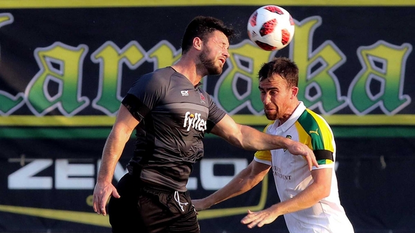 Pat Hoban rises for a header