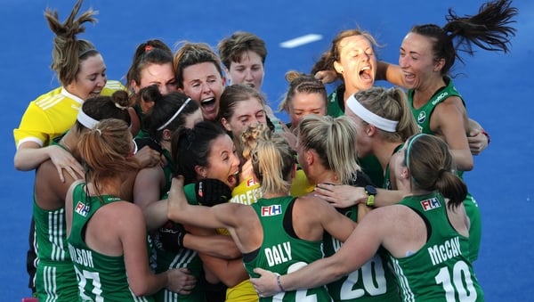 Ireland celebrate after beating India