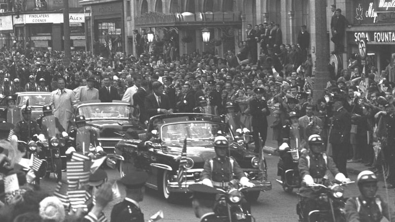 John F Kennedy drew huge crowds in the summer of 1963 (Pic: RTÉ Stills Library)