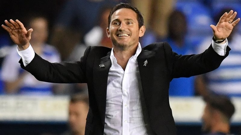Frank Lampard celebrates Derby's win