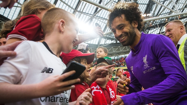 Mo Salah mingles with the fans at the Aviva Stadium