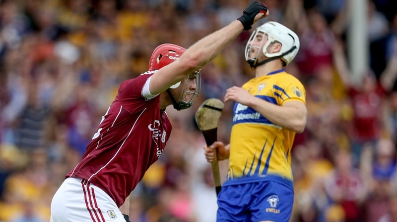 Galway's Jonathan Glynn celebrates scoring his first-half goal