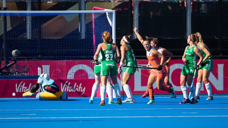 Kelly Jonker celebrates scoring the second goal for the Netherlands