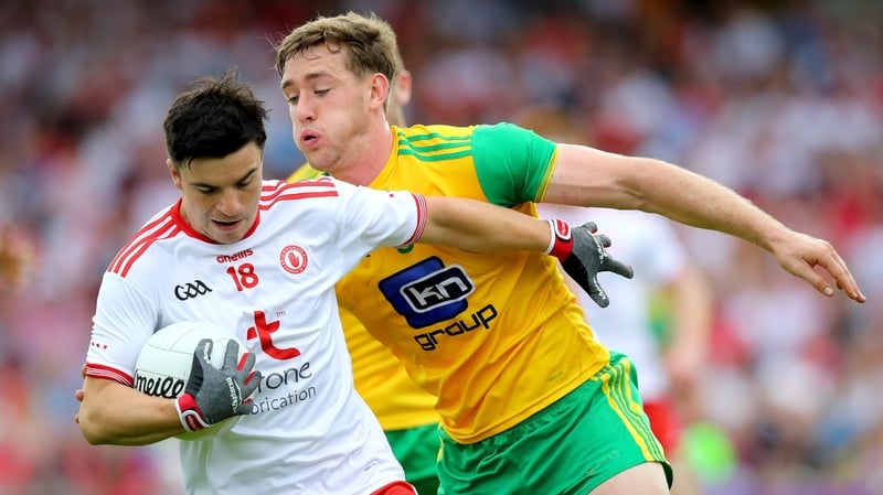 Substitute Lee Brennan hits four points for Tyrone in Ballybofey