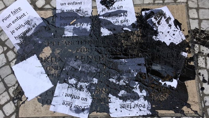 Paris Mayor Anne Hidalgo called the vandalism a 'shameful demonstration of homophobia'