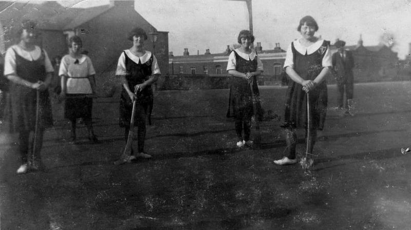 St Mary's camogie team from East Wall, Dublin in the 1920s. Photo used by kind permission of East Wall For All/David Whittaker http://eastwallforall.ie