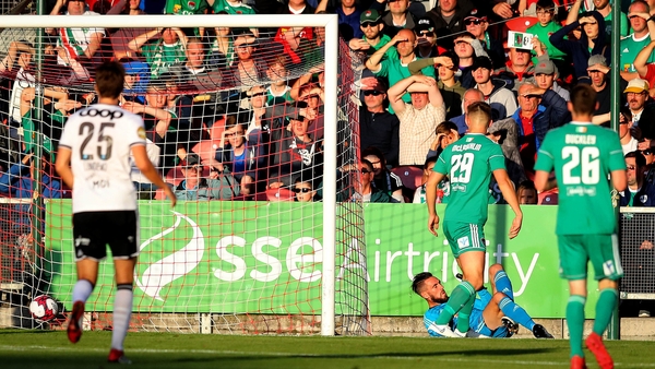 City keeper Mark McNulty is beaten for the first goal