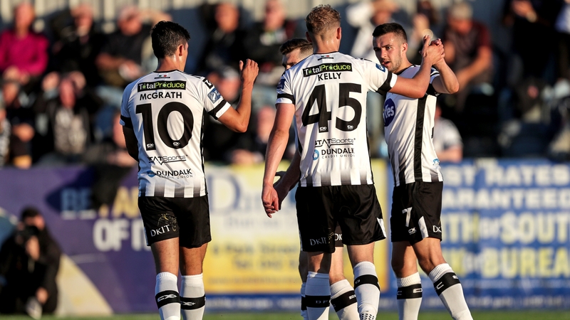 Ronan Murray (r) fired a double for the home side