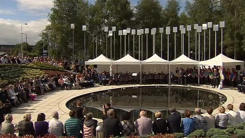 Relatives of those killed in the explosion and survivors of the attack attended an inter-denominational service at The Memorial Garden