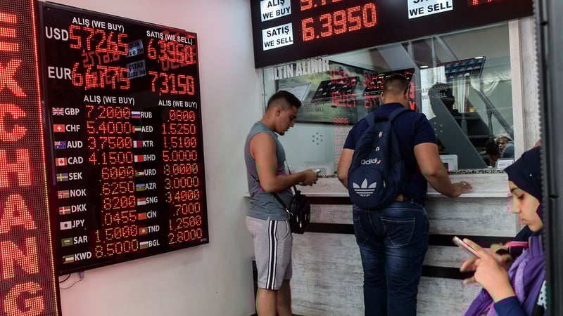 The row with Washington has helped drive the lira to record lows, with the currency losing more than 40% of its value against the dollar this year