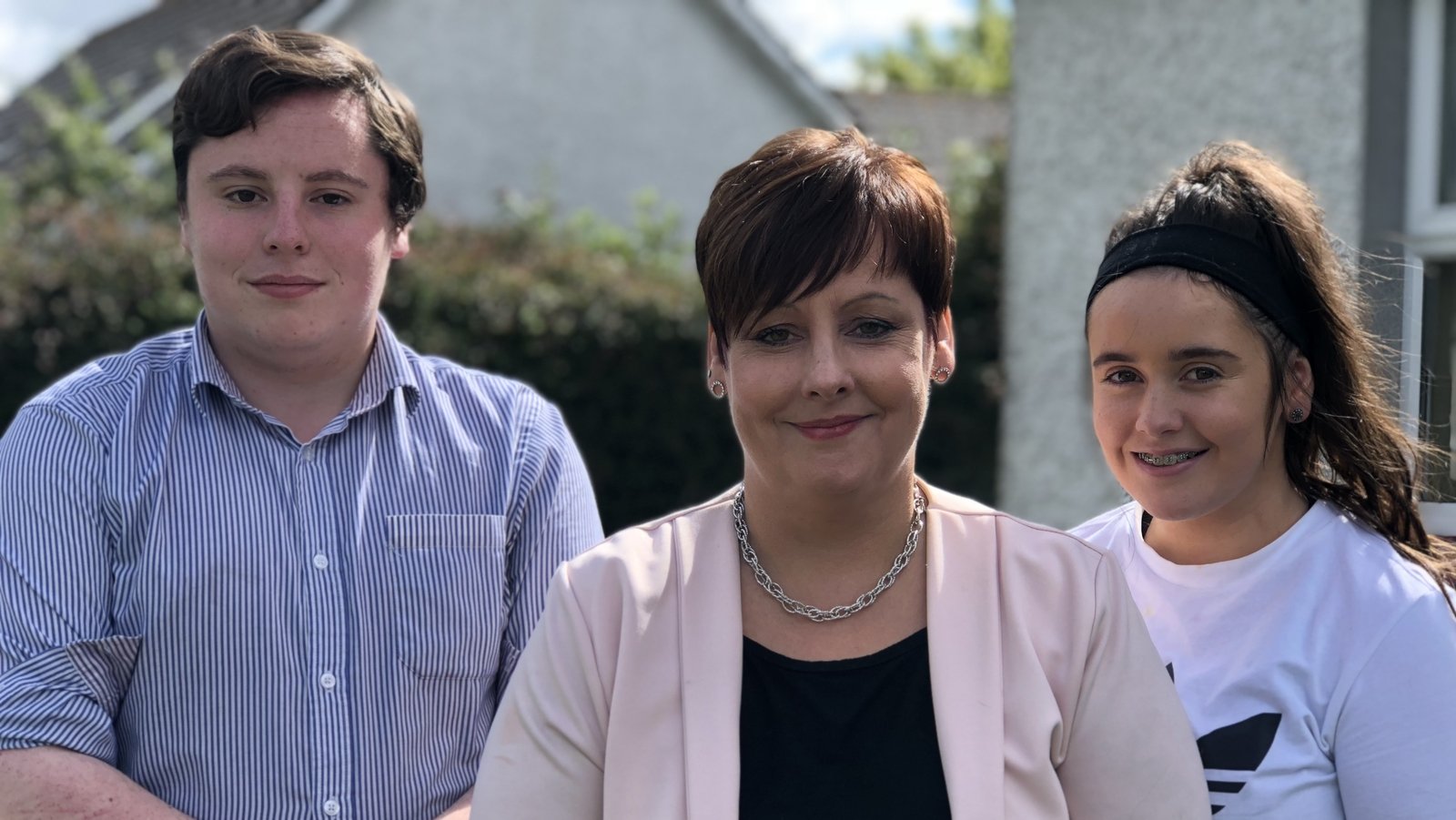 Marie Flynn pictured with her children, Adam and Nicole, at their home in Co Carlow