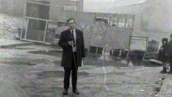 Donal Kelly reporting from St. Columb's Street, Derry on 5 January 1969.