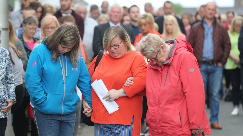 The service was held in Market Street in Omagh where the bomb went off
