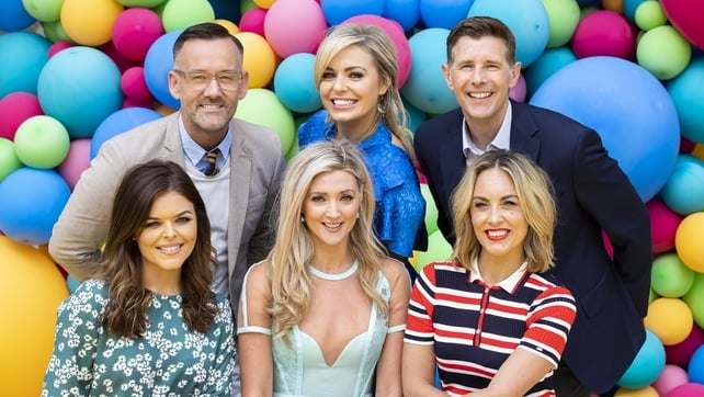 Back - Brendan Courtney, Anna Geary, Dermot Bannon, front - Doireann Garrihy, Jenny Dixon and Kathryn Thomas