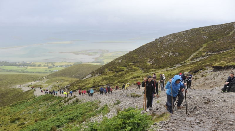 Around 25,000 people usually climb to the top of Croagh Patrick on Reek Sunday
