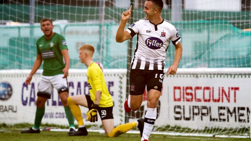 Robbie Benson celebrates scoring his goal