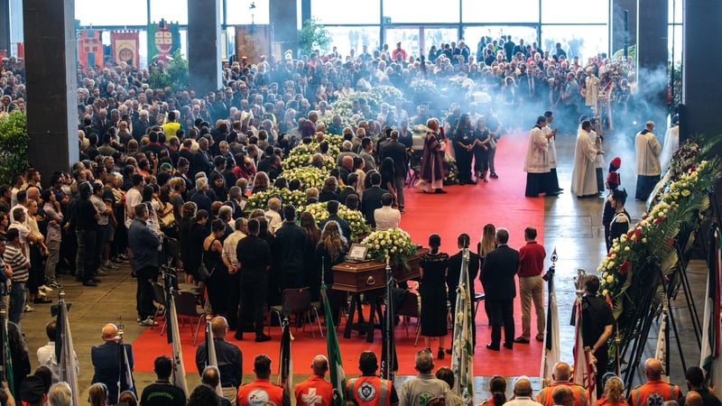 The mass for 19 of the victims was held at the Exhibition and Trade Centre of the northern port city and led by the city's archbishop, Cardinal Angelo Bagnasco