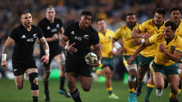 Waisake Naholo scores his first try