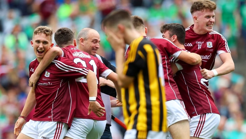 Galway players celebrate their victory over Kilkenny