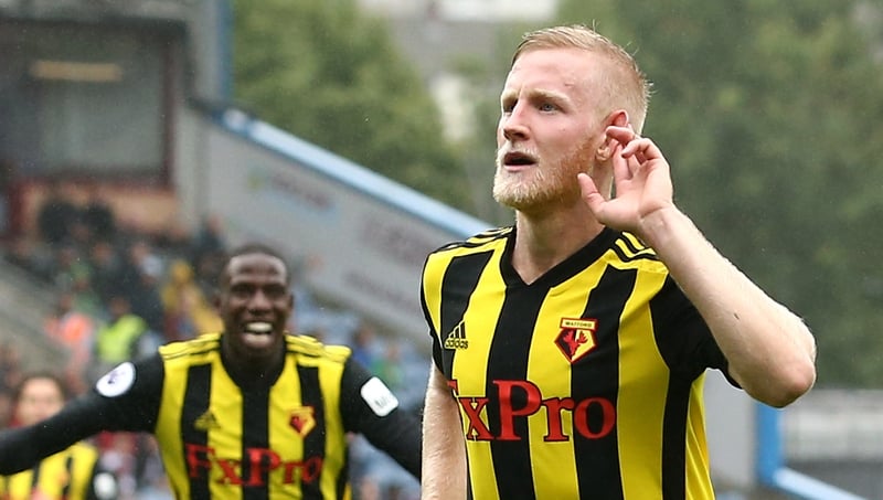 Will Hughes celebrates his goal for watford