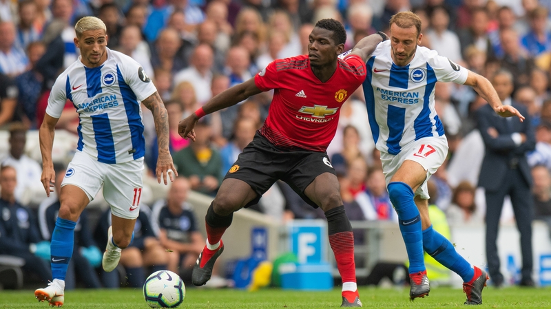 Paul Pogba in action against Brighton
