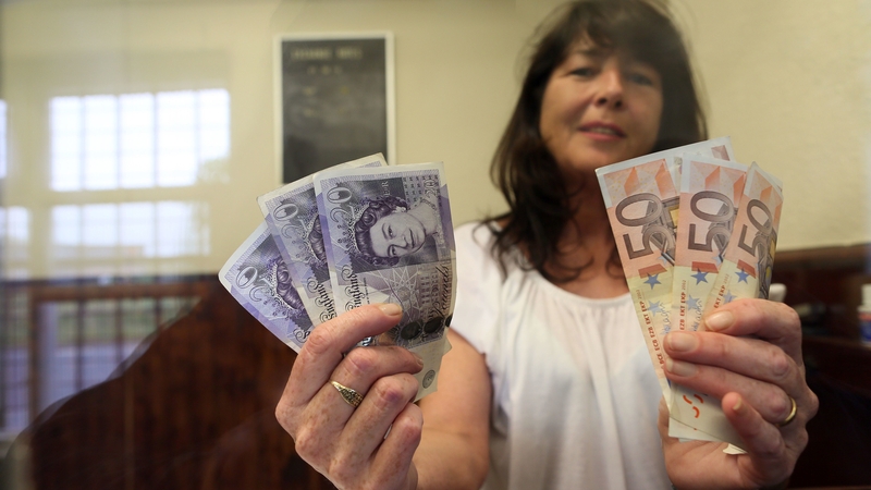 Delia Breen, who works in a money exchange office at the border between Newry and Dundalk. Photo: Paul Faith/AFP /Getty Images