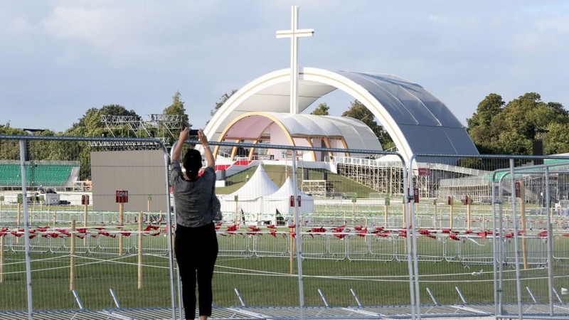 The papal altar at Phoenix Park prior to the visit by Pope Francis