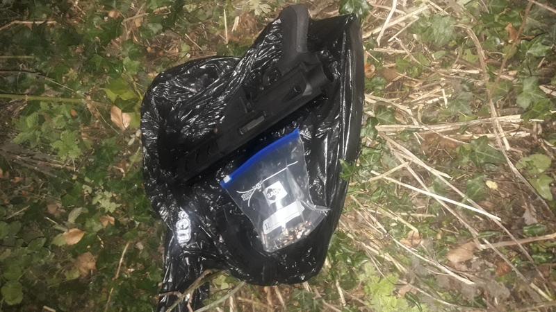 The sub-machine gun and drugs were found in the Sixmilebridge yesterday