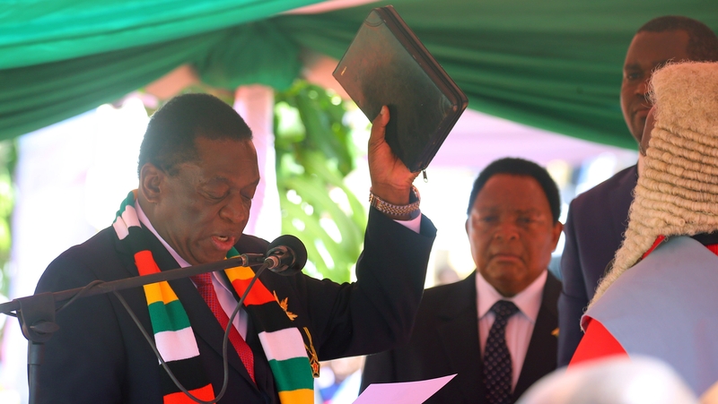 Emmerson Mnangagwa took the oath before Chief Justice Luke Malaba