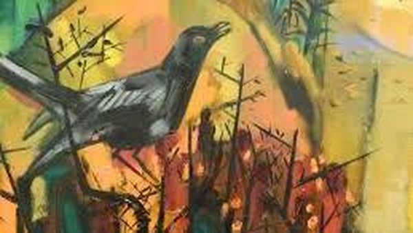A detail from The Startled Bird (1961) by Norah McGuinness