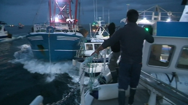 French vessels confronted British boats early yesterday morning