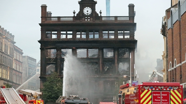 The front section of the building was destroyed by the fire which broke out on 28 August
