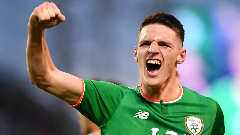 Declan Rice in green